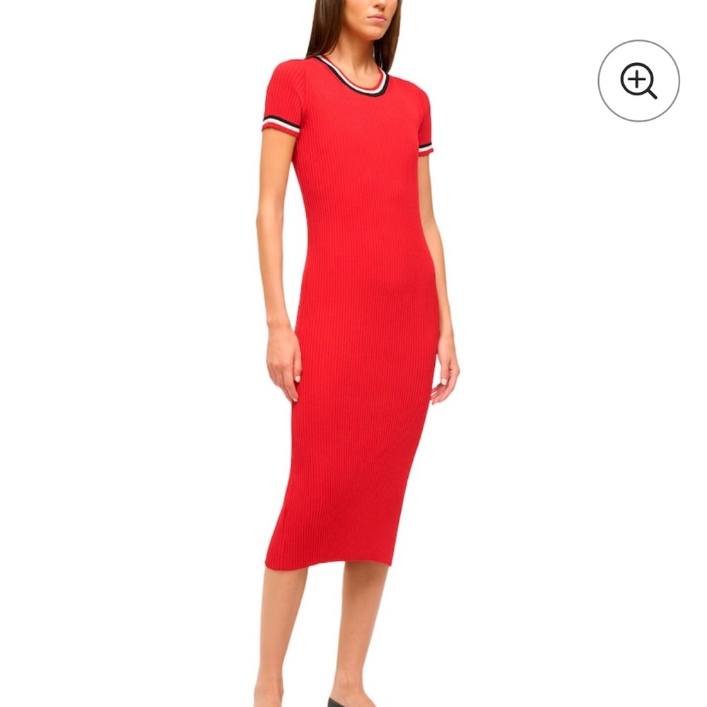 NWT Kansas City Chiefs STAUD x NFL Red/Black Short Sleeve Colleen Dress